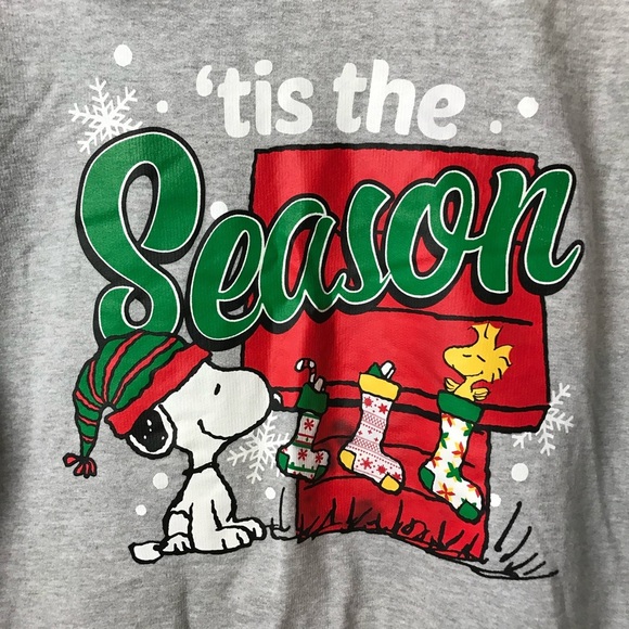 Peanuts Juniors' Women's Snoopy Christmas Graphic Hoodie Gray Size XL - NWT - Picture 3 of 7